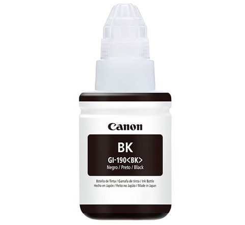 CANON GI-190 BK - BOTELLA DE TINTA NEGRA PARA MODELO CANON PIXMA G110 / G2100 / G3100 RENDIMIENTO APROXIMADO 6000 PÁGINAS